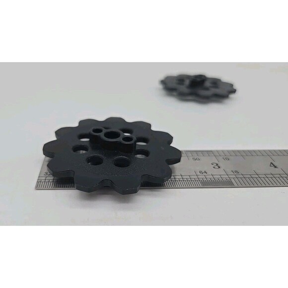 2 Knex Sprocket Gears 6mm Hole Black Replacement Parts Two Pieces Plastic 517900 - Picture 6 of 6
